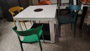 密林 牛角椅子靠背网红餐椅家用塑料懒人休闲简约加厚加强北欧办公椅 加强-墨绿色 实拍图