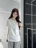 Calvin Klein Jeans夏季女士通勤經(jīng)典ck字母印花舒適微彈圓領(lǐng)短袖T恤J213892 YAF-月光白 S 曬單實拍圖