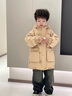 迪士尼兒童羽絨棉服中長(cháng)款冬季2025新款加厚炸街男童外套洋氣男孩寶寶冬卡其色100 曬單實(shí)拍圖