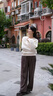 旅途原品ltyp 250G美麗諾羊毛混紡及地褲 時(shí)尚垂感休閑長(zhǎng)褲女秋 黑花灰 S 曬單實(shí)拍圖