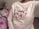 妃麗慕尚中長(cháng)款蕾絲拼接亮絲德絨打底T恤女秋冬遮屁股寬松假兩件長(cháng)袖上衣 10162白色【常規款】 L 建議130斤以?xún)?曬單實(shí)拍圖