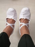 成人帶跟舞蹈鞋女軟底練功鞋民族舞教師鞋有跟肚皮舞鞋女式中低跟 白色【升級款】 37 曬單實(shí)拍圖