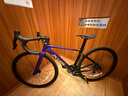 喜德盛公路自行車(chē)24款AD500電子變速油壓碟剎桶軸24速碳纖維前叉 紫/拉絲銀 450mm 曬單實(shí)拍圖