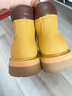 百麗男鞋馬丁靴子秋冬新款增高短靴戶(hù)外工裝大黃靴7TW01DD2 黃色—毛里 41 (255mm) 曬單實(shí)拍圖