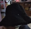 回力帽子女冬季保暖渔夫帽双面毛绒水桶帽加厚防风盆帽户外防寒毛线帽 黑色 均码 实拍图