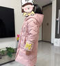英氏（YEEHOO）兒童羽絨服女童保暖外套冬季時(shí)尚中長(cháng)款加厚中大童裝洋氣冬裝新款 字母小花粉色 140 曬單實(shí)拍圖