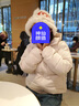 The North Face北面羽絨服女戶外600蓬鵝絨高蓬保暖外套7QVV 米白色/QLI XL 曬單實(shí)拍圖