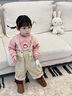 幼歌（YOUGE）嬰幼兒可愛小尾巴背帶褲2023新款寶寶時(shí)尚立體毛球褲 米色（66-90兩用襠） 90 cm 曬單實(shí)拍圖