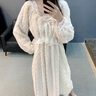 另約睡裙女冬季加厚加絨珊瑚絨睡衣裙長(zhǎng)袖法蘭絨秋冬款2024新款家居服 6728BA 圓領(lǐng)花邊 膚白 L 曬單實(shí)拍圖