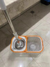 德國(guó)新款旋轉(zhuǎn)式拖把家用一拖凈甩干雙驅(qū)免手洗地拖自動(dòng)清潔拖布桶 【德國(guó)技術(shù)品質(zhì)】白橙色 2個(gè) x 加強(qiáng)桿+不銹鋼盤 曬單實(shí)拍圖
