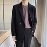 洛科馳休閑西裝男士套裝春季外套感韓版痞帥輕熟小西服上衣三件套 【三件套】灰藍(lán)色+短T白+褲子 XL 曬單實(shí)拍圖
