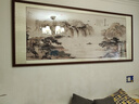 六畫流水生財山水畫靠山圖客廳裝飾畫國畫辦公室風(fēng)景掛畫書房茶室壁畫 流水生財A1 98*238cm宣紙+胡桃框（大氣款） 曬單實拍圖