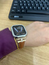 適用apple watch表帶s10真皮復(fù)古凱旋門女iwatchs9蘋果手表87高級 【雙面真皮】米白色+鉆殼 適用iwatch s10【42mm】表帶 曬單實拍圖