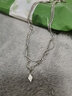 BJYL刻字菱形項鏈男潮韓版嘻哈雙層男士吊墜學(xué)生鎖骨鏈潮男生掛飾配飾 曬單實(shí)拍圖