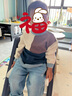 H&M童裝男嬰毛衣秋季洋氣舒適圓領(lǐng)套頭針織衫1110002 深藍色/拼色 90 90/48 曬單實(shí)拍圖