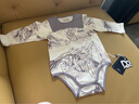 DOMIAMIA新生兒連體衣長(cháng)袖包屁衣親膚寶寶純綿嬰兒開(kāi)檔衣服0-6-12個(gè)月 亞麻棕-斜開(kāi)款 【彈柔親膚 7A抑菌】 66cm 曬單實(shí)拍圖