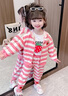G.DUCK KIDS小黃鴨童裝女童秋季套裝兒童套裝女孩衣服中小童衛(wèi)衣休閑外套褲子 粉色條紋三件套 110碼建議100-110cm4-5歲cm 曬單實(shí)拍圖