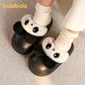 巴拉巴拉兒童棉拖鞋防滑女童家居防水保暖寶寶拖鞋男童卡通可愛(ài)毛毛鞋冬季 黑色 熊貓 23 內長(cháng)17cm(170)適合腳長(cháng)16cm 曬單實(shí)拍圖