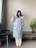 lagogo【三防】長(zhǎng)款羽絨服女拉谷谷2024年冬季新款連帽有毛領(lǐng)外套 淺藍(lán)色 S 曬單實(shí)拍圖