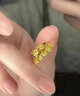 中國黃金（CHINA GOLD）足金桃花黃金戒指新款女活口調節指生日禮物送女友老婆教師節禮物 足金戒指 約2.5g 曬單實(shí)拍圖
