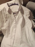 新臣作新款韓版白襯衫女短袖夏季工作服正裝修身職業(yè)OL襯衣顯瘦工裝 主圖款【短袖】純白V領(lǐng) 5XL 曬單實拍圖