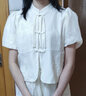 蘇彩尼（SUCAINI）新中式連衣裙女裝2025夏季新款國風套裝小個子氣質盤扣長裙子夏天 1827杏色 L （建議108-117斤） 曬單實拍圖