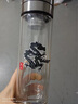 明霞茶水分離玻璃杯大容量防燙雙層加厚男女士一鍵開(kāi)蓋生肖刻字泡茶杯 雙層防燙【龍】一鍵開(kāi)蓋 350ML 曬單實(shí)拍圖