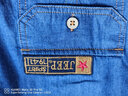 海西百頓（HAI XI BAI DUN）春秋季男士長(cháng)袖牛仔襯衫寬松大碼工裝純棉休閑襯衣男復古時(shí)尚上衣 牛仔藍 M 建議體重125斤左右 曬單實(shí)拍圖