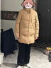 羅蒙（ROMON）中年媽媽冬裝羽絨服中長(zhǎng)款時(shí)尚保暖上衣服洋氣中老年人白鴨絨外套 駝色 L 【105斤收藏加鈎優(yōu)先發(fā)貨】 曬單實(shí)拍圖