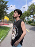 QMXD美式嘻哈男士串珠項鏈男生鈦鋼鎖骨鏈小眾百搭設(shè)計感衛(wèi)衣鏈配飾品 項鏈 曬單實拍圖