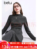 百圖betu女裝冬季新款連衣裙顯瘦有型輕絨感針織裙裙子女2411T84 灰色 S 曬單實(shí)拍圖