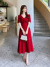 塞德勒敬酒服新娘2025新款平時(shí)可穿夏季訂婚連衣裙結(jié)婚小個(gè)子回門裝 中長(zhǎng)款  酒紅色 L 曬單實(shí)拍圖