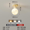 若朗 現(xiàn)代簡約過道走廊玄關(guān)燈北歐輕奢創(chuàng)意個性網(wǎng)紅星空投影吸頂led燈具 黑＋金 12CM 暖光 曬單實(shí)拍圖