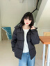 QGF美式撞色拼接連帽棉服女秋冬季新款面包服潮牌加厚保暖棉衣棉襖女 卡其色 M 曬單實拍圖