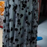 皮爾卡丹（pierre cardin）裙子夏天女裝2024夏季新款遮肚子網(wǎng)紗半身裙女夏2023大擺裙紗裙印 黑色(85厘米長) XL 曬單實拍圖