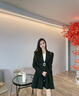 AUI黑色職業(yè)長袖西裝外套女秋2022新款氣質(zhì)中長款修身顯瘦女士小西裝 黑色 M 曬單實拍圖