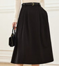 歐莎（OSA）高腰星空呢a字半身裙女秋冬季2025年新款傘裙顯瘦毛呢裙子 黑色 2XL 曬單實(shí)拍圖