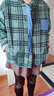 恩若凡民族風(fēng)小薄棉襖復古格子棉服女秋冬季寬松短款棉衣休閑加厚夾棉文 綠色  XL 建議130-160斤 曬單實(shí)拍圖