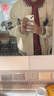冠軍涂鴉麂皮絨棉衣棒球服男潮牌秋冬加厚棉服飛行員夾克美式國(guó)潮復(fù)古外套 米色[保暖夾棉款] 2XL 曬單實(shí)拍圖