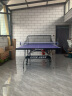 双鱼（DOUBLE FISH） 专业乒乓球桌标准比赛训练室内家用带滚轮可折叠式乒乓球台 2028S+小鱼发球机粉 实拍图