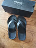 寶人（boree）人字拖男士夏季新品石墨烯抗菌防滑防臭皮質(zhì)外穿夾腳沙灘涼拖鞋 黑色 44 曬單實(shí)拍圖