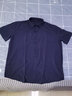 潮胖優(yōu)選加肥大碼短袖襯衫夏季薄款男士商務(wù)休閑特大號半袖襯衣肥佬職業(yè)裝 深藍色 2XL (185) （建議140-160斤） 曬單實(shí)拍圖
