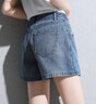 puhp高腰牛仔短褲女2025夏季新款高腰寬松顯瘦時(shí)尚淺色簡(jiǎn)約a字闊腿褲 淺藍2202-[優(yōu)質(zhì)面料] 32 建議135-143斤 曬單實(shí)拍圖