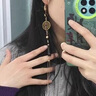 BJYL國風(fēng)超長(cháng)流蘇無(wú)耳洞耳掛女新中式古風(fēng)漢服銅錢(qián)耳環(huán)山鬼花錢(qián)耳飾品 【銀色】山鬼錢(qián)耳掛-單只 曬單實(shí)拍圖