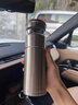 楓嵐情（FENGLANQ）999足銀茶水分離保溫杯銀內膽泡茶杯男士送禮550ML超大容量銀杯子 550ml鋼色 銀重85±2g 曬單實(shí)拍圖