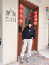 凱瑞姆科羅羊羔絨褲子男秋冬美式復古寬松闊腿束腳褲高街潮牌休閑褲 杏色【加絨】 M 曬單實(shí)拍圖