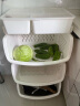 百露带储物盒厨房置物架储物架收纳架加厚款可放置干货水果蔬菜置物架 白色三层带盒 实拍图