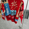 LI-NING KIDS李寧兒童毛衣紅色男女童中大童2025蛇年本命年新年款保暖編織衫 如意紅/淺杏色 160 曬單實拍圖