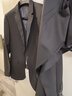 羅蒙（ROMON）西服套裝男秋季新款結婚服伴郎服職業(yè)工裝商務(wù)面試西裝2件套 7TZ604012黑色二扣【2件套】 2XL 185 （建議155-170斤） 曬單實(shí)拍圖