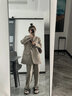 GARNUO灰色小西裝外套女兩件套裝2025春秋新款小個(gè)子高級感寬松休閑西服 奶茶灰西裝 L 【121-130斤】 曬單實(shí)拍圖